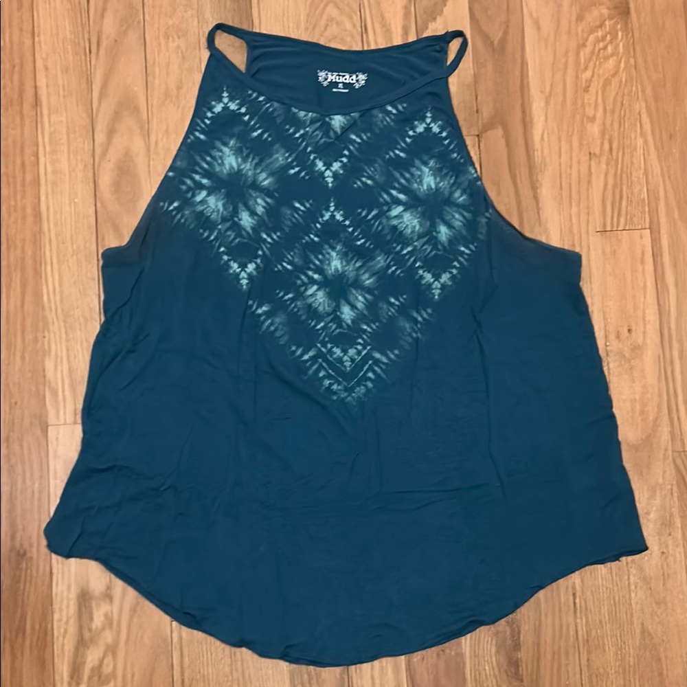 🚨Mudd Juniors Teal Tie Dyed Sleeveless Tank Top XL